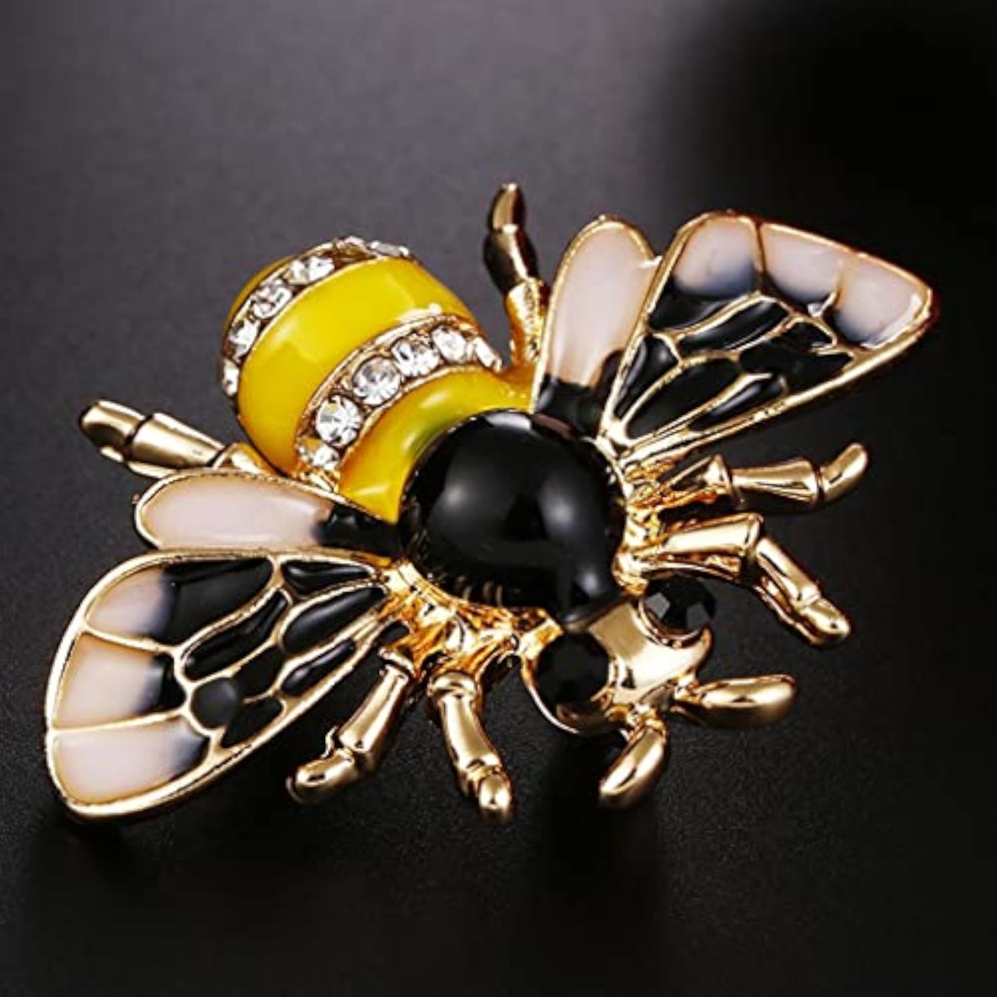 Rhinestone Enamel Bumble Bee Brooch Pin Jewelry