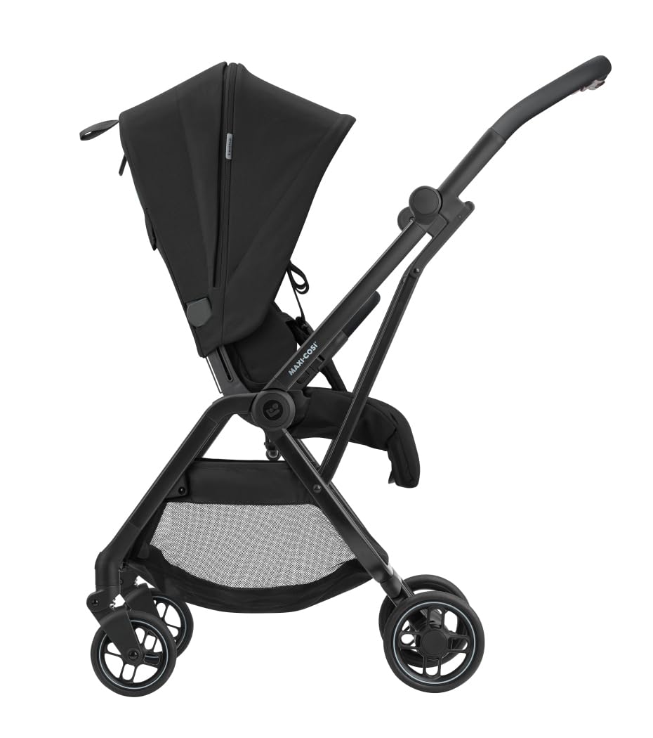 Maxi-Cosi Leona Cochecito ultracompacto, Asiento reversible, Respaldo regulable, desde el nacimiento hasta los 4 años, Essential Black