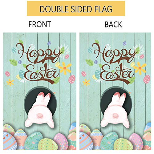 Kandice Easter Garden Flag 12 x 18 Double Sided - Easter Decorations for Home,Farm Truck Easter Bunny Eggs Outdoor Decorations