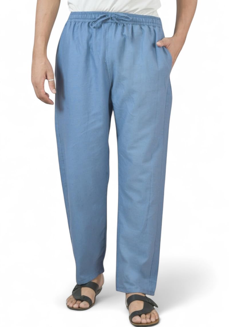 qashida Men’s Formal Cotton Pants, Pure Cotton, Elastic Waist with Drawstring, Formal & Lounge Wear-picture-42
