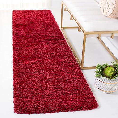 Image of Super Soft Microfiber Bedside Runner for Bedroom, Kitchen, Office, 2 x 5 Feet, Colour: Red, Thickness 1.5 Inches