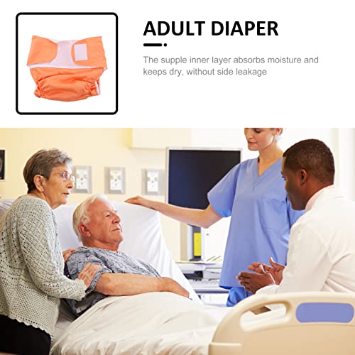 Gleavi Adult Cloth Diaper Washable Reusable Nappy Pants Absorbent Pad Incontinence Urinal Briefs Underwear For Elderly Prostate Surgery Women Men Orange #TOP3
