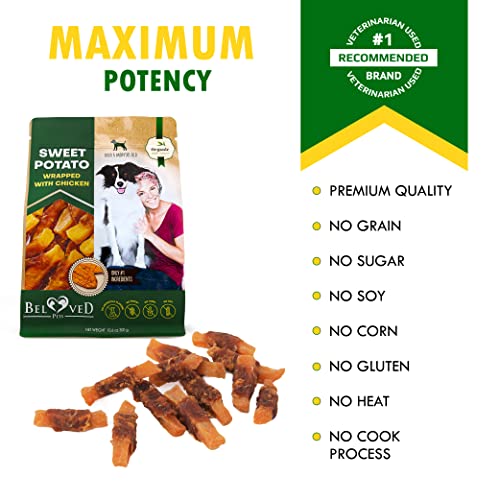 Image of Beloved Pets Sweet Potato Dog Treats & Chicken Jerky Wraps 1.5 Pound - Dog Food & High Protein Soft Chews for Large, Medium & Small Breeds, Sweet Potato Wrapped Chicken