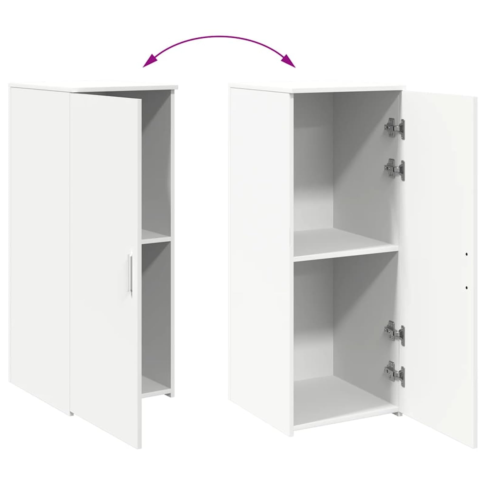 Lagerschrank Weiß aus Holzwerkstoff 40x45x103,5 cm mit 60 kg Tragkraft für Büroorganisation und Aufbewahrung