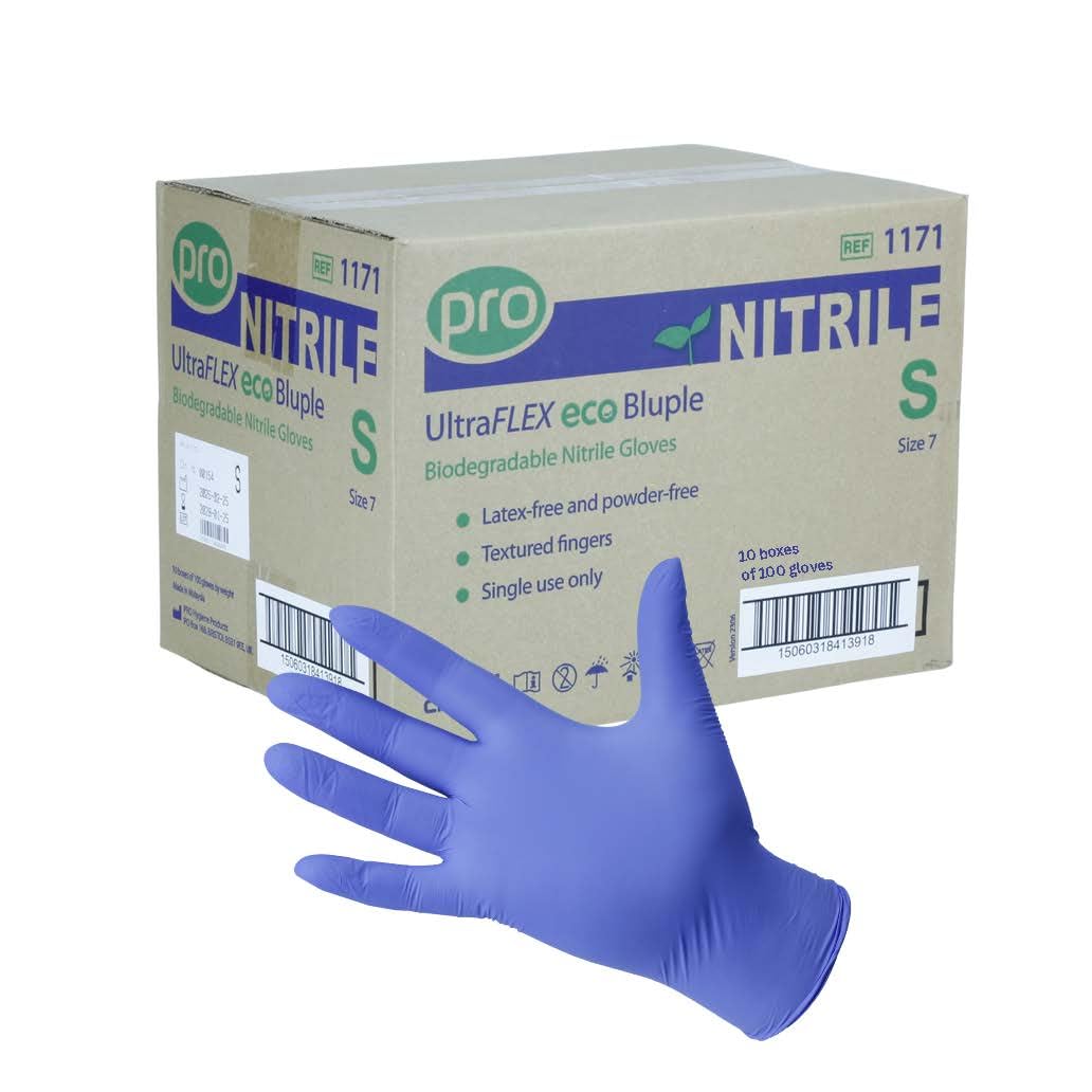 PRO UltraFLEX Bluple Biodegradable Disposable Gloves - Purple/Blue Nitrile Gloves Disposable Small - 1000x Pack - Powder-Free - Latex Free - Food Safe โ image 1