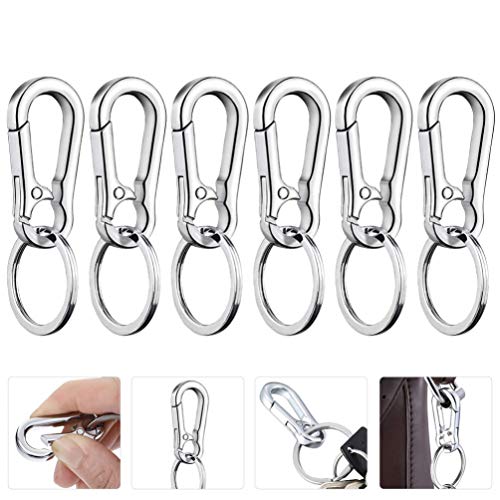 Amosfun 6 Pcs Mosquetão Chaveiro de Liga de Carro Chaveiro Auto Chaveiro Porta-Chaves de Metal Fivel
