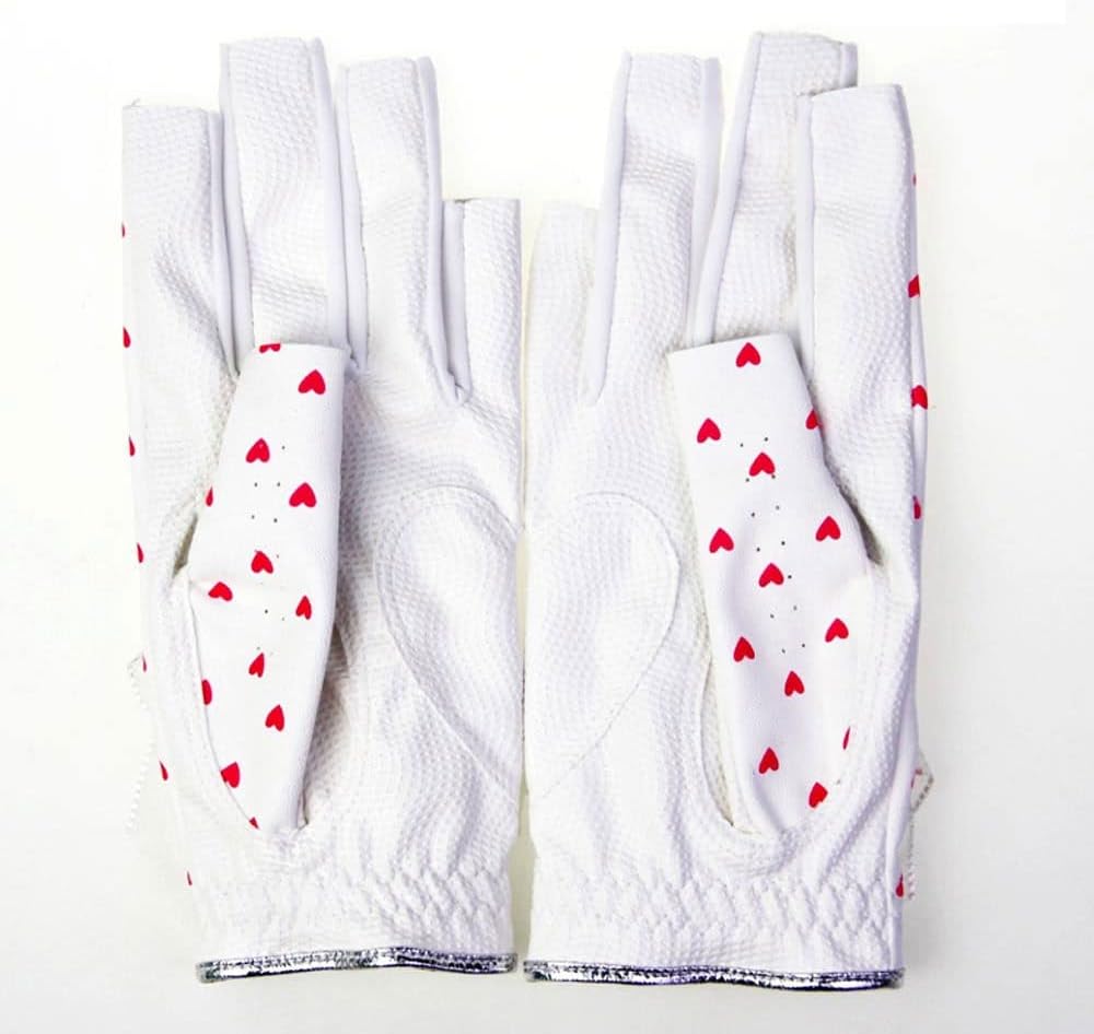 1Pair Women Golf Gloves Fingerless Soft Sport Gloves Ladies Girl Granules Anti-Skid Glove Left and Right (19)