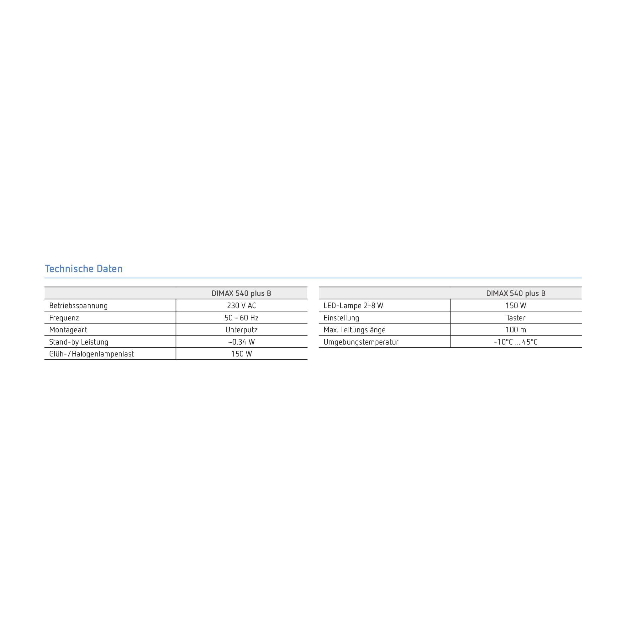 Theben 5400130 DIMAX 540 plus B - Mini Unterputz-Dimmer I benötigt keinen Neutralleiter I 100 m Kabellänge I Memory Funktion I Altbau, Nachrüstung und Renovierung I Einstellbare Mindesthelligkeit
