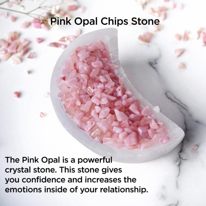 Image of Natural Pink Opal Crystal Chips Stone 50 Gm for Reiki, Meditation, Vastu & Fen