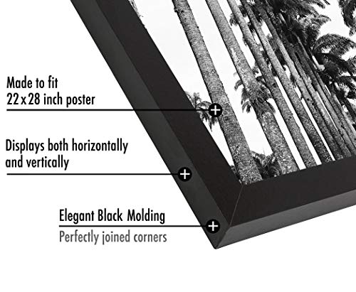 Americanflat 22x28 Poster Frame with Polished Plexiglass - Black Picture Frame - Wide Photo Frames Made of Engineered Wood for Vertical or Horizontal Wall Display - Epic Collection - Black