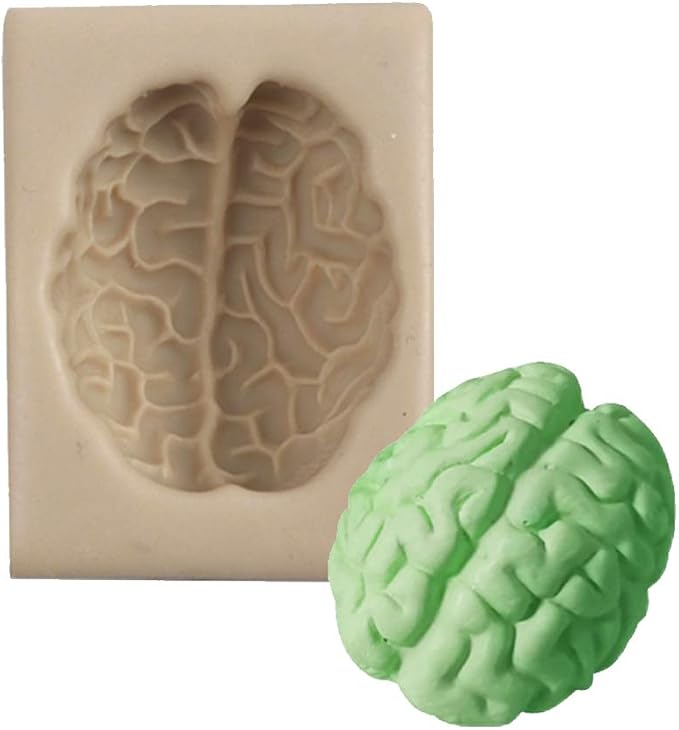 Molde de silicona corazón y cerebro 2 piezas miniatura 4