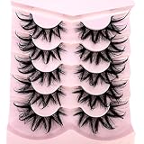 HBZGTLAD Cat eye Eyelashes 3D Natural False Lashes D Curl Fluffy Soft Cross 5 pairs Manga Lashes Wispy Natural Eyelash Extension Makeup (S23)