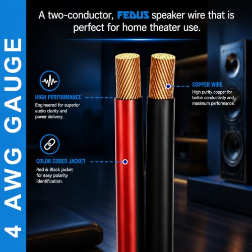 Image of MOCKING BIRD 16 AWG Gauge Speaker Cable (10 Mtr)-2 Conductors Red Black Audio Cable, Low Voltage Copper Wire for Speaker, Home Theater, Car Audio, Amplifier, Receiver | (10 Mtr)