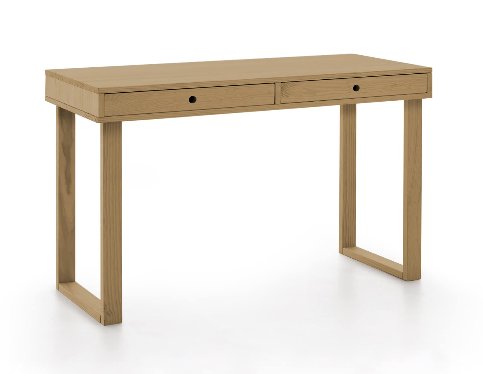HOGAR24 ES | Eros | Escritorio Oficina | Escritorio despacho Madera Maciza Natural | Color Encerado | Pata U | Medidas: 100 cm x 50 cm x 76 cm