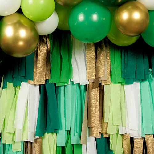 Image of PartyWoo Green Balloons, 51 pcs Party Decorations Pack of Latex Balloons and Crepe Paper for Balloon Garland as Party Decorations, Birthday Decorations, Wedding Decorations, Baby Shower Decorations
