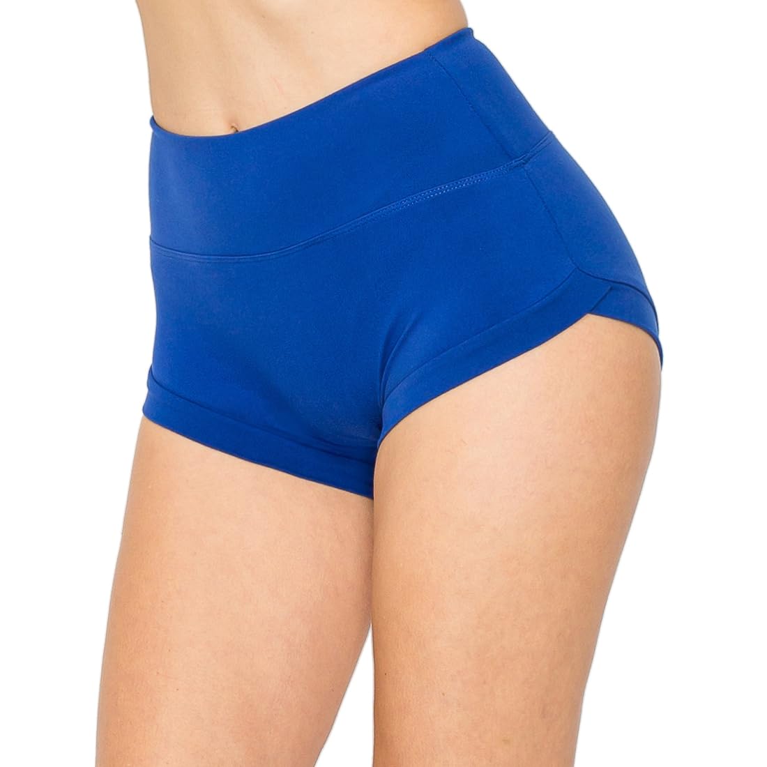ALWAYS Women's Super Soft Casual Yoga Workout Shorts with Hem Royal Blue M