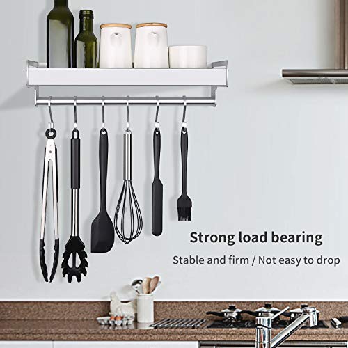 mreechan-Estante-de-Cocina-Estante-de-Cocina-Soporte-para-sartenes-Organizador-de-Pared-de-Utensilios-de-Cocina-con-6-Ganchos-extraibles-para-Pasillo-de-bano-de-Cocina-etc-Silver