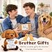 WZHENAINI Funny Brother Gifts from Sister, Brothers Fathers Day Birthday Gifts for Men Big Little Brother in Law Best Friends Mini Small Cute Crochet Dog Stuff Cool Things Home Desk Decor for Bro