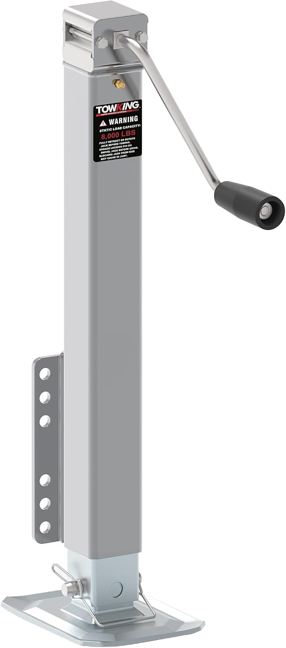 8000LBS Square Trailer Jack, 15 Lift, Heavy Duty Swivel Jack with Drop Leg, for RV, Boat, and Utility Trailers