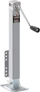 8000LBS Square Trailer Jack, 15" Lift, Heavy Duty Swivel Jack with Drop Leg, for RV, Boat, and Utility Trailers