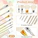 AOZUO 8PCS Acrylic Paint Brush Set, Pottery Glaze Brushes Goat Hair Blending Mop Brushes Art Paintbrush Ceramic Watercolor Brushes for Acrylic Painting Gouache Oil Painting Gold Foil
