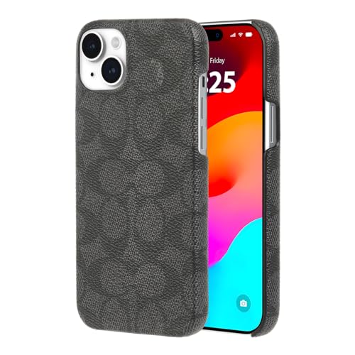 Coach Signature Canvas Slim Wrap iPhone 15 Plus Case, Compatible with Wireless Charging - Signature Charcoal