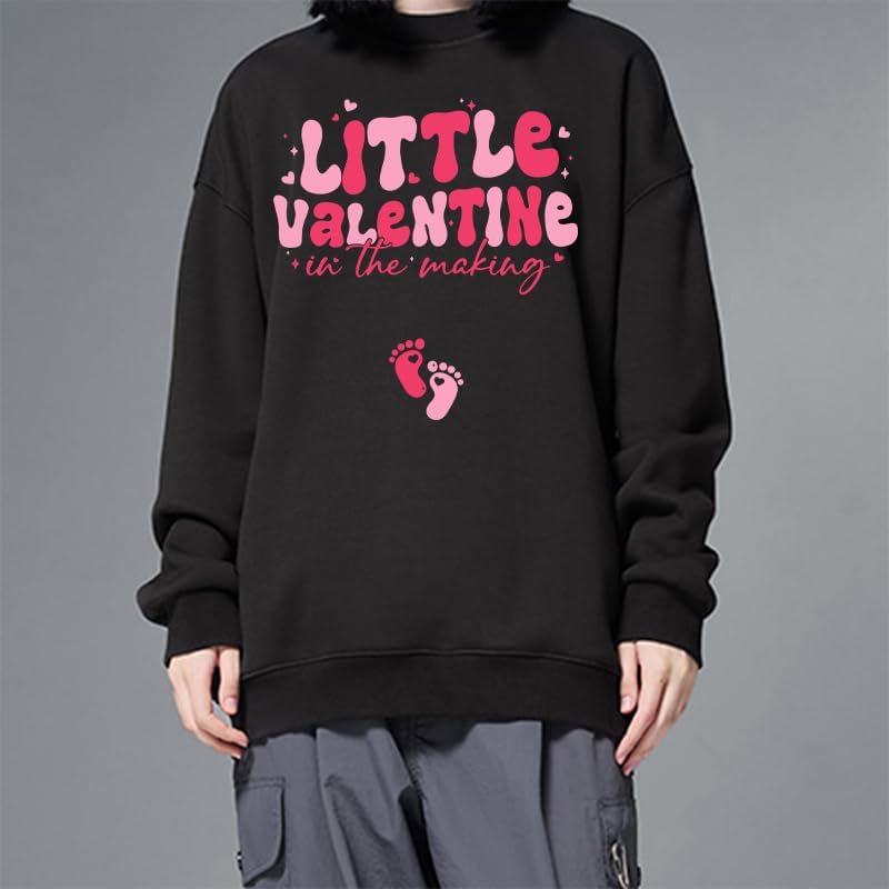 Little Valentine In The Making Hoodie Valentine's Day Pregnancy Sweatshirt Unisex - Image 2