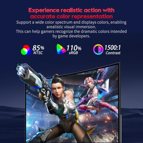 Image of Viewedge Curved Gaming Monitor 27 inch 180Hz, FHD 1080P VA Screen 1800R Computer Monitor, 1ms with FreeSync, Low Motion Blur, DisplayPort, HDMI Monitor, Built-in Speakers