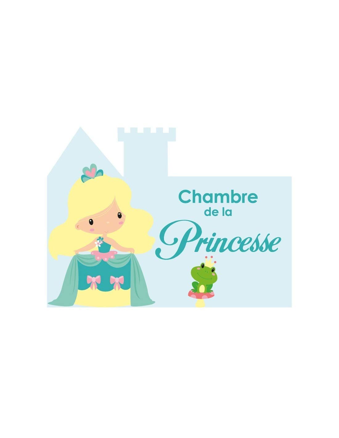 Plaque de porte enfant petite princesse blonde déco chambre