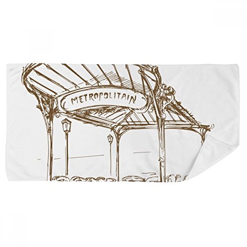 Serviette de bain Paris Métro 35x70cm en tissu multicolore doux