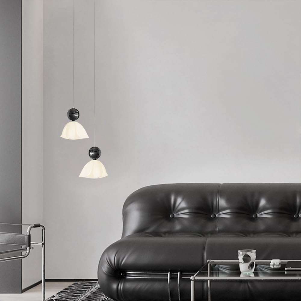 Lámpara Colgante de Techo de Metal y acrílico con luz LED, luz Moderna de Isla de Cocina con Forma de Flor para Sala de Estar, Comedor, cafetería, Bar, Restaurante, Ventosa con Acabado en CRO