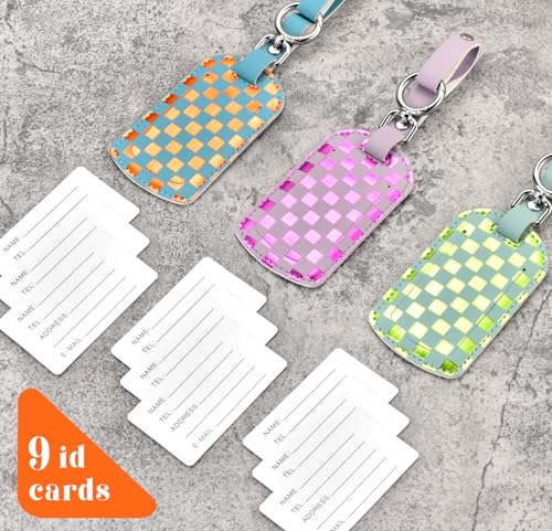 Luggage Tags for Suitcases Travel Accessories: Leather Luggage Tag 3 Pack TSA Approved Airplane Travel Essentials for Women, Bag Tags for Luggage Long Flight Must Haves Travels Gift Airport Essentials3