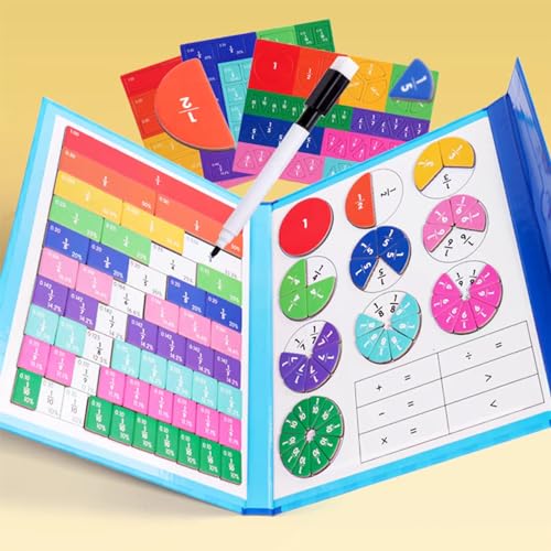 Quebra-cabeça de fração magnética Montessori para crianças, quebra-cabeça educacional de fração magn