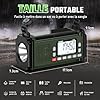 Radio Portable, PRUNUS J-924 Solaire Dynamo 10000mAh, Radio Survie avec Piles et Manivelle, Panneau Solaire, Réveil, Chargeur USB-C, Lampe de Poche et Lecture, Alarme SOS d'urgence