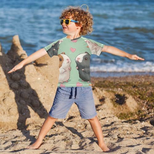 Boys Short Sleeve T-Shirts Carrot Rat Guinea Pig Rashguard Kids Swim Shirts Sun UPF 50+4