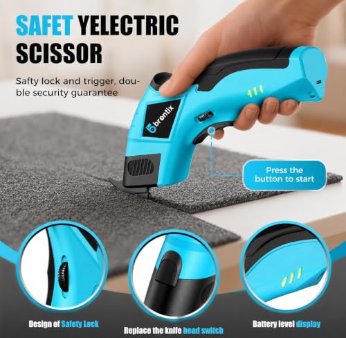 Image of BRONTIX Electric Scissor Cutting Machine 10000 RPM with 2 blades | 2000 Mah battery | Scissors Paper Cutter for Fabric Tailoring Accessories Heavy Duty Cutter Machine