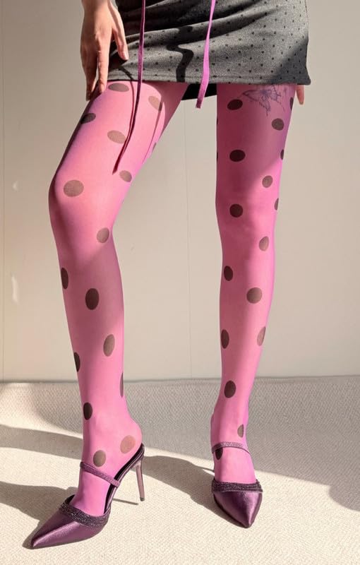 Image of Vintage 60s Printed Funky Tights for Women Y2K Tie Dye Mesh Pantyhose Skinny Body Shaping Leggings Streetwear