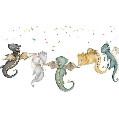 PC Cute Dragons Birthday Banner Set Cover