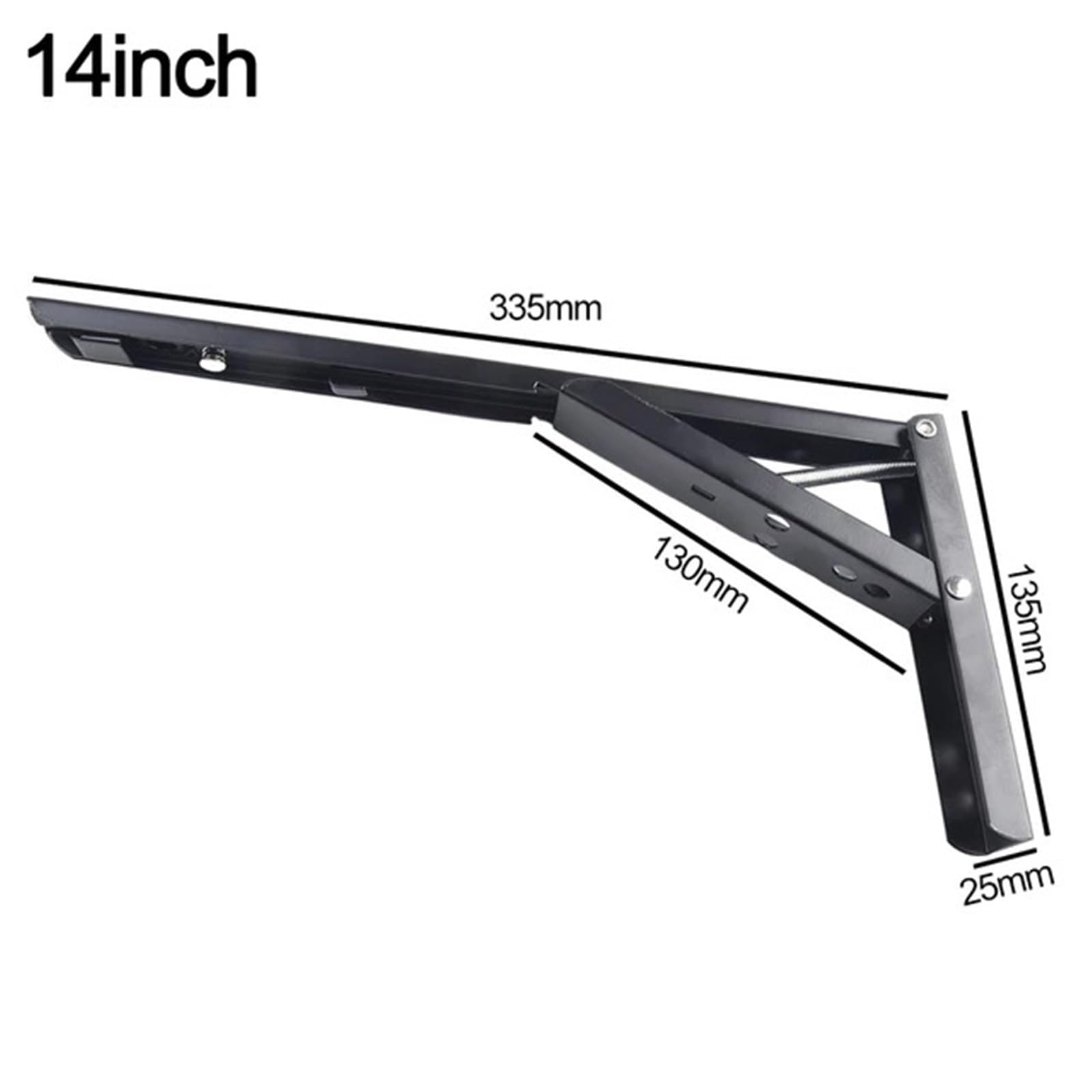 Soporte de ángulo plegado triangular ajustable for montar en la pared, soporte estante for mesa banco, Hardware pesado for muebles, 2 uds Para Montaje(14inch)