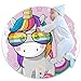 Z&Q Tapis Doux Shaggy Licorne Arc-en-Ciel pour Chambre d'enfant étage bébé Tapis Moelleux Tapis antidérapants décor à la Maison 80cm