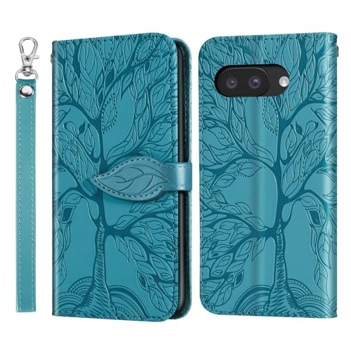CXTCASE for Google Pixel 10a Case PU Leather Folio Flip Cover with Card Slots, Magnetic Wallet Phone Case for Google Pixel 10a - Blue
