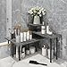 Homode Kitchen Countertop Organizer, 3 Tier Corner Shelf Bathroom Counter Organizer, Wooden Counter Shelf Stand Space Saver, Easy Assembly, Rustic Grey