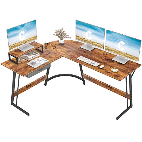 CubiCubi Modern L-Shaped Desk Computer Corner Desk 591 Home Office Writing Study Workstation with Small Table Space Saving Easy to Assemble