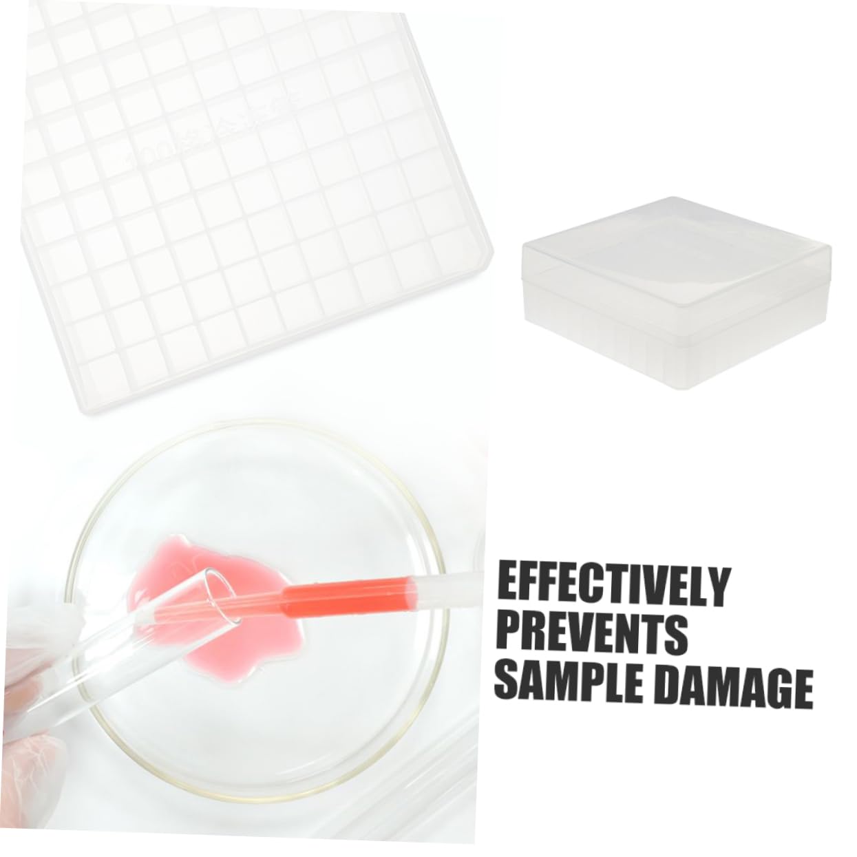 KICHOUSE 2pcs Box Tube Box Small Tube Rack Small Tube Freezer Storage Vial Holder Test Tube Holder Microsmall Tube Storage Small Tube Case Freezer Storage Organizer Pp Transparent