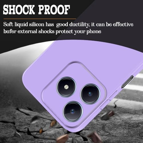 Image of Back Cover for Realme C63 4G / Narzo N63 4G | Full Camera Protection | Premium Liquid Silicon Case | Flexible Bumper Case for Realme C63 4G / Narzo N63 4G (Purple)