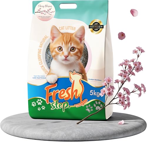 Image of Fresh Step Dream Flower Scented Cat Litter - 5kg | Ultra Absorbent, Quick Clumping, Odor Control, Dust-Free Formula for Cats