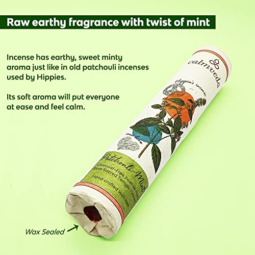 Natural Mint Patchouli Incense Sticks - (80 Sticks) Charcoal Free Incense, Made From Upcycled Flowers | Organic Incense Sticks Non Toxic | Relaxation Pachouli Incense For Calming #TOP2