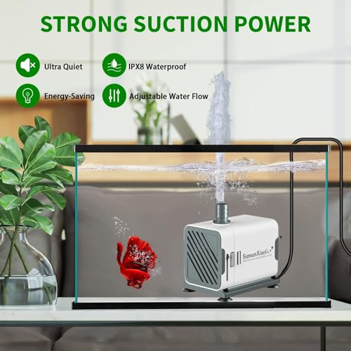 Image of VAYINATO XQP Series Ultra-Quiet Multi-Function Submersible Pump (XQP-500 | 6W | 500L /H | H.Max : 0.9m) Perfect for Fish Tank, Pond, Aquarium, Hydroponics and Water Fountains