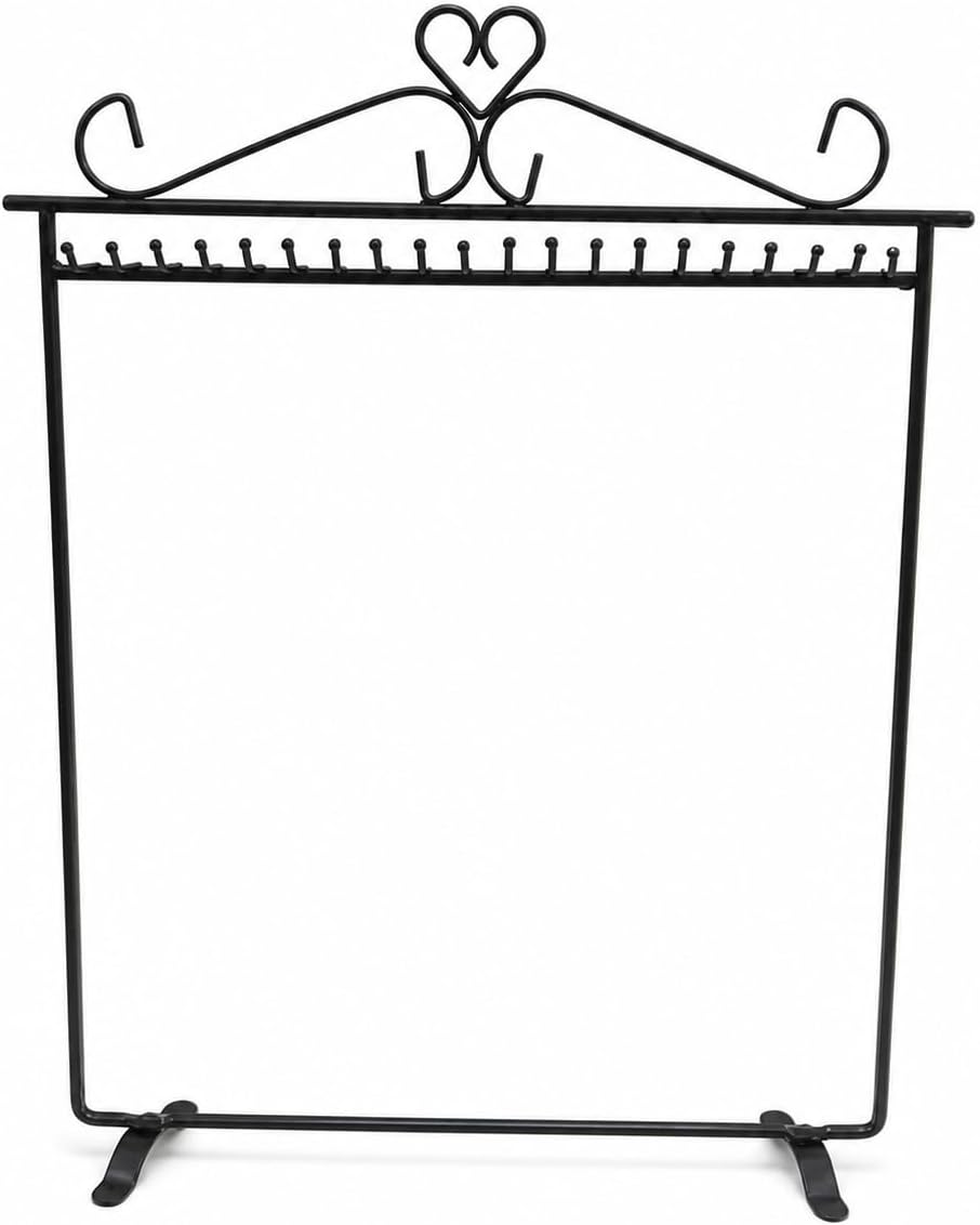 Metal Jewelry Holder Stand, Earrings, and Bracelets, for Storage , Black , 20 Hooks, Hook Height 32cm