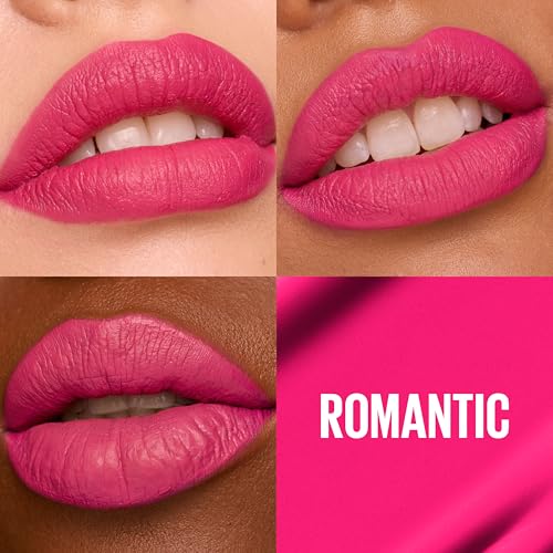 Image of Maybelline Super Stay Matte Ink Liquid Lipstick Makeup, Long Lasting High Impact Color, Up to 16H Wear, Romantic, Vivid Pink, 1 Count, Packaging May Vary